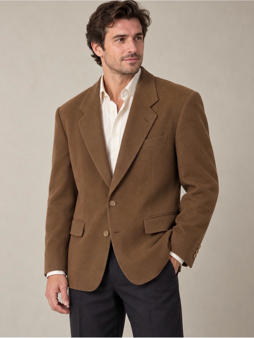 Dior Men's Brown Wool Sport Coat - Classic Notch Lapel